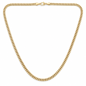 10K Yellow Gold Flat Curb Link Chain Necklace