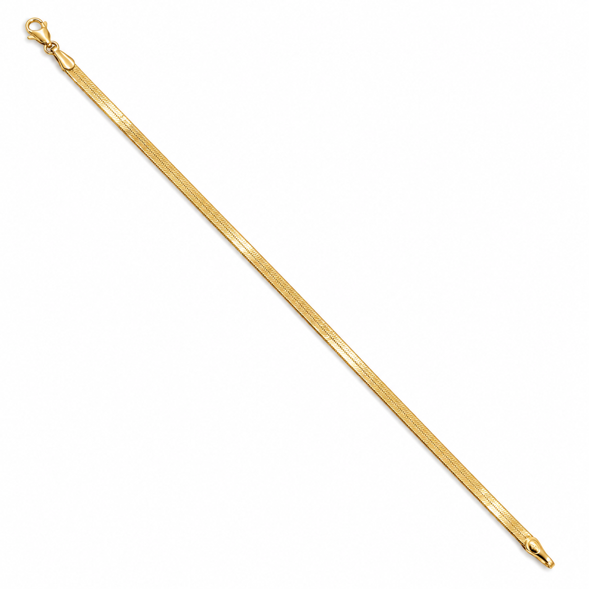 18K Yellow Gold Herringbone Chain Bracelet