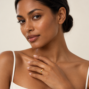 14K Yellow Gold Half-Dome Plain Band Ring