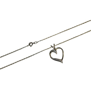 10k Yellow Gold Diamond Heart Necklace