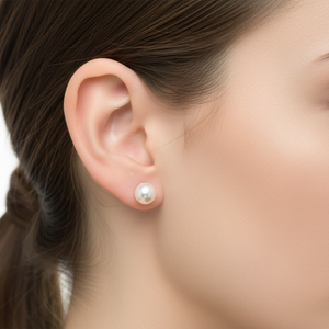 14k Yellow Gold Pearl Stud Earrings