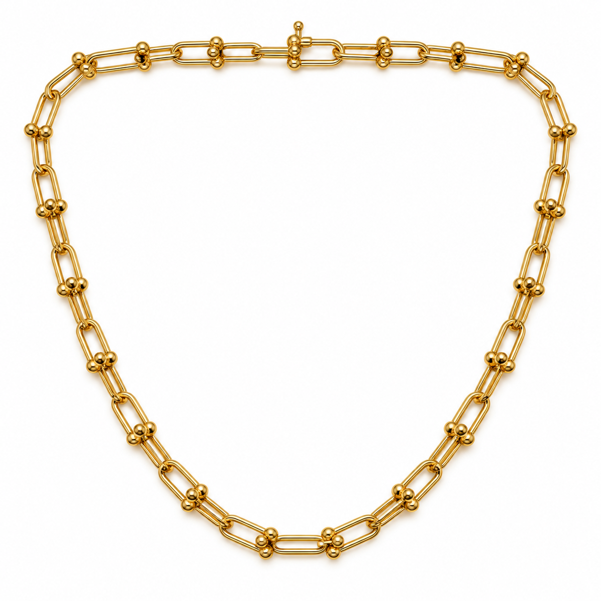 18K Yellow Gold Oval Link Chain Necklace