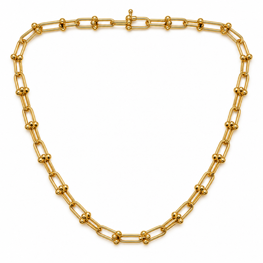 18K Yellow Gold Oval Link Chain Necklace