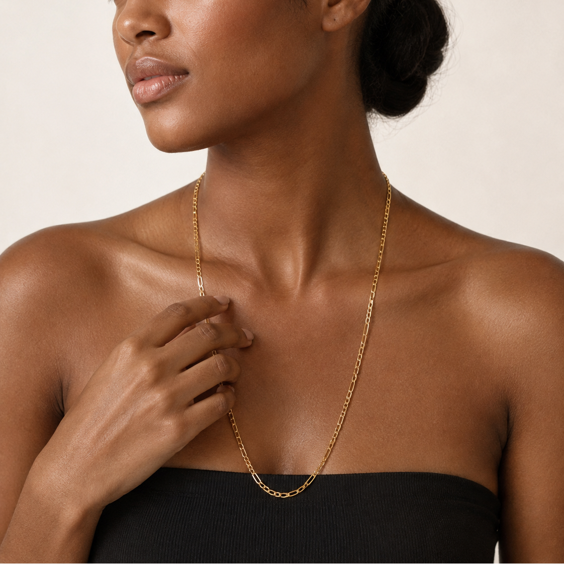 18K Yellow Gold Figaro Chain Necklace