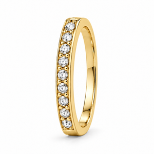 14K Yellow Gold Diamond Row Band