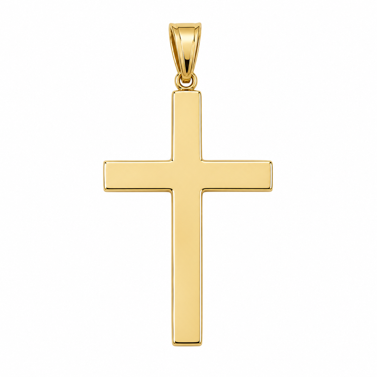 10K Yellow Gold Plain Latin Cross Pendant