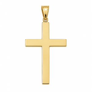 10K Yellow Gold Plain Latin Cross Pendant
