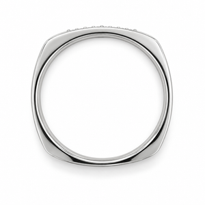 14K White Gold Diamond Row Band