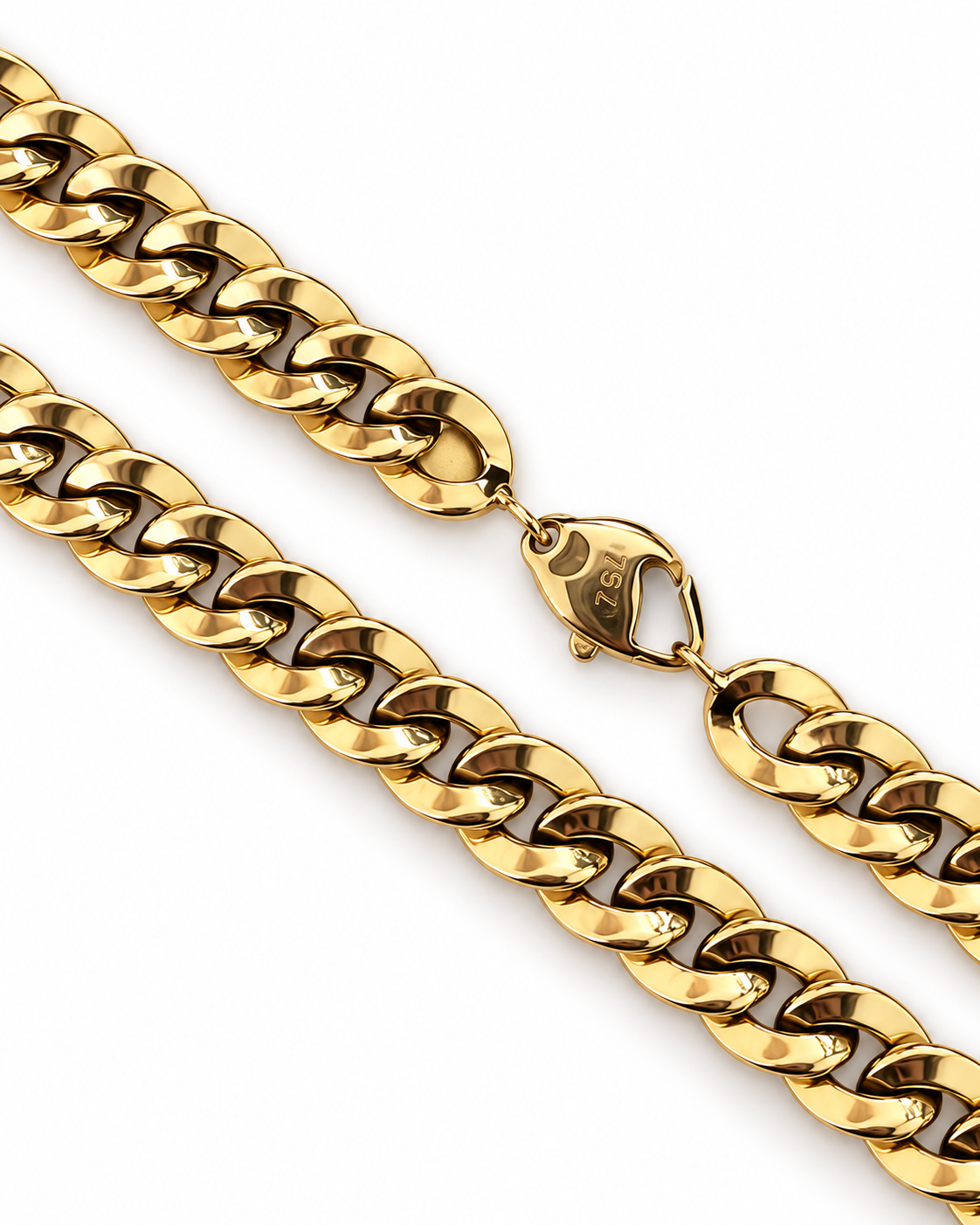 18K Yellow Gold Cuban Link Chain Necklace