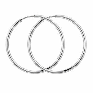 925 Sterling Silver High Polish Endless Hoop Earrings