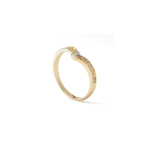 10K Yellow Gold Filigree Ring with Natural Round Diamond TDW: 0.01ct