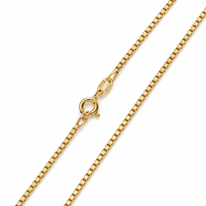 18K Yellow Gold Box Chain Necklace