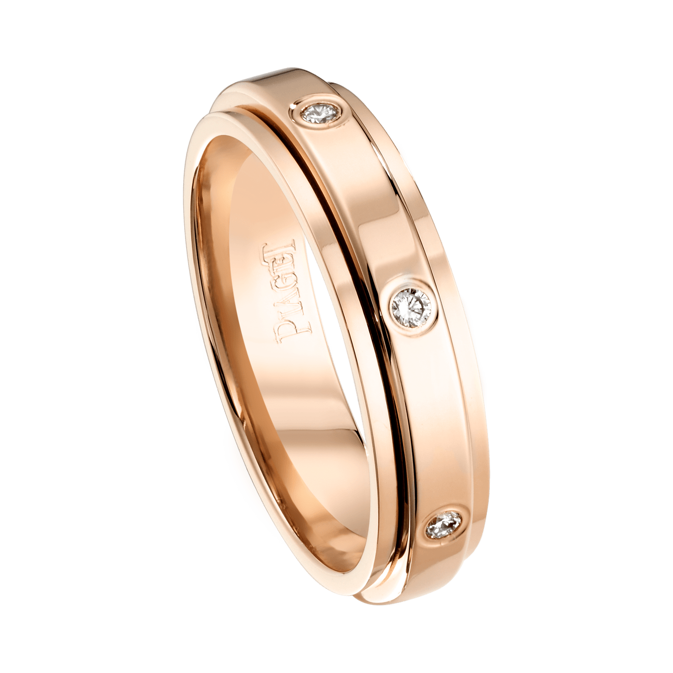 18K Piaget Possession Ring Rose Gold Set with 7 brilliant – cut diamonds (TDW: 0.13ct) – Resale