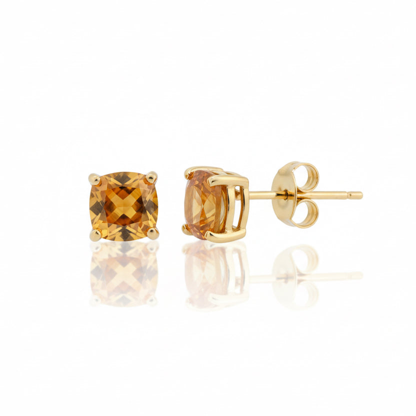 10k Yellow Gold Citrine Stud Earrings