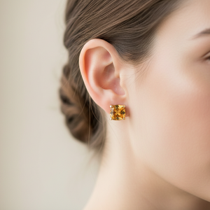 10k Yellow Gold Citrine Stud Earrings