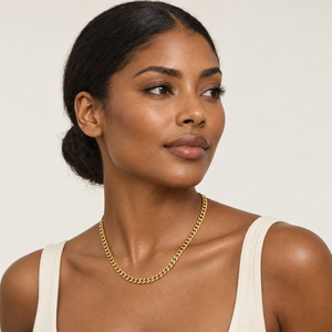 18K Yellow Gold Curb Chain Necklace