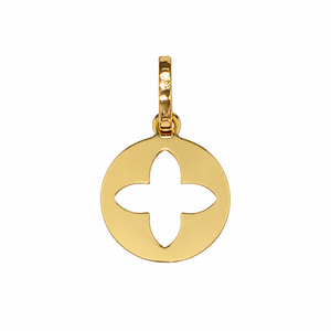 18K Yellow Gold Star Cutout Disc Pendant