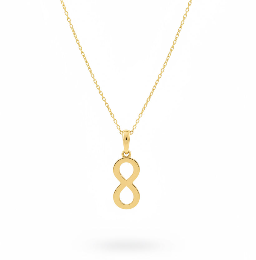 18K Yellow Gold Infinity Pendant Necklace