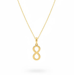 18K Yellow Gold Infinity Pendant Necklace