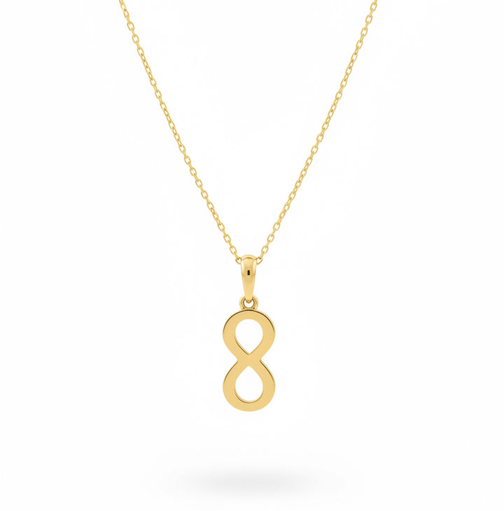 18K Yellow Gold Infinity Pendant Necklace