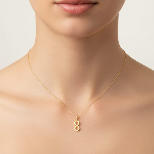 18K Yellow Gold Infinity Pendant Necklace