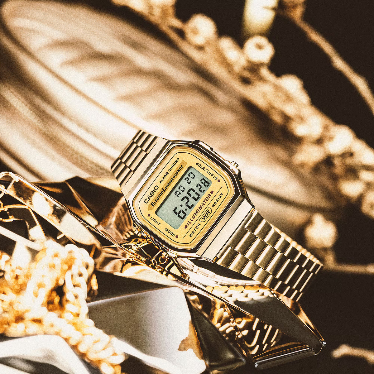 Casio Vintage Gold-Tone Digital Watch A168WG-9