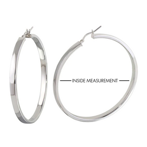 Silver 925 Rhodium Plated Electroforming Rounded 5mm Hoop Earrings