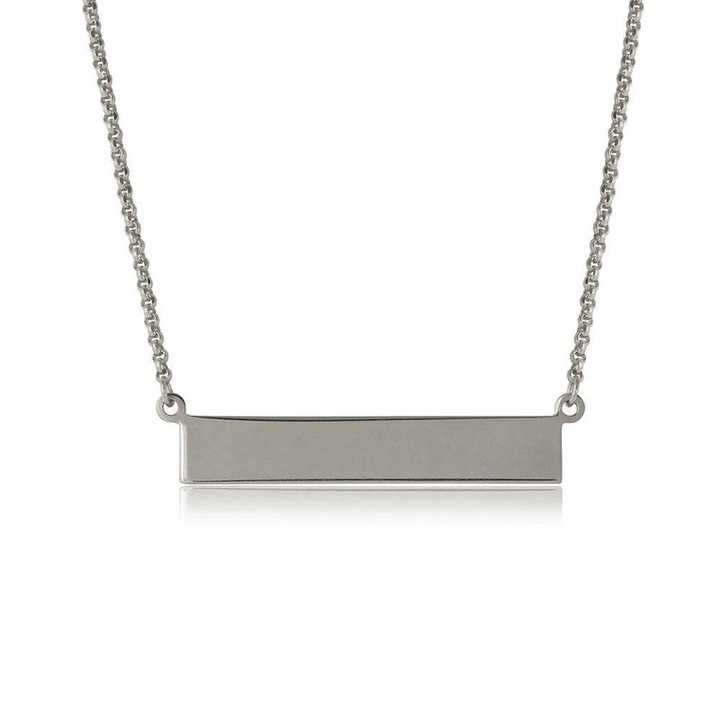 Silver 925 Rhodium-Plated Bar Necklace