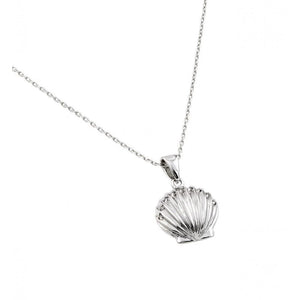 925 Sterling Silver Rhodium Plated Shellfish Pendant Necklace