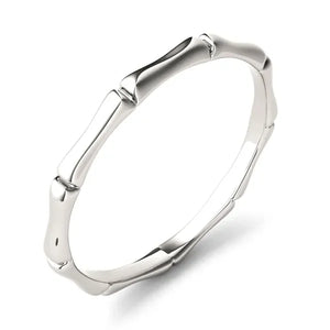 18K White Gold Bamboo Band. 1.7gr