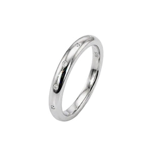 925 Sterling Silver Band whit Diamonds Ring
