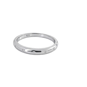 925 Sterling Silver Band whit Diamonds Ring
