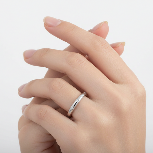 925 Sterling Silver Band whit Diamonds Ring