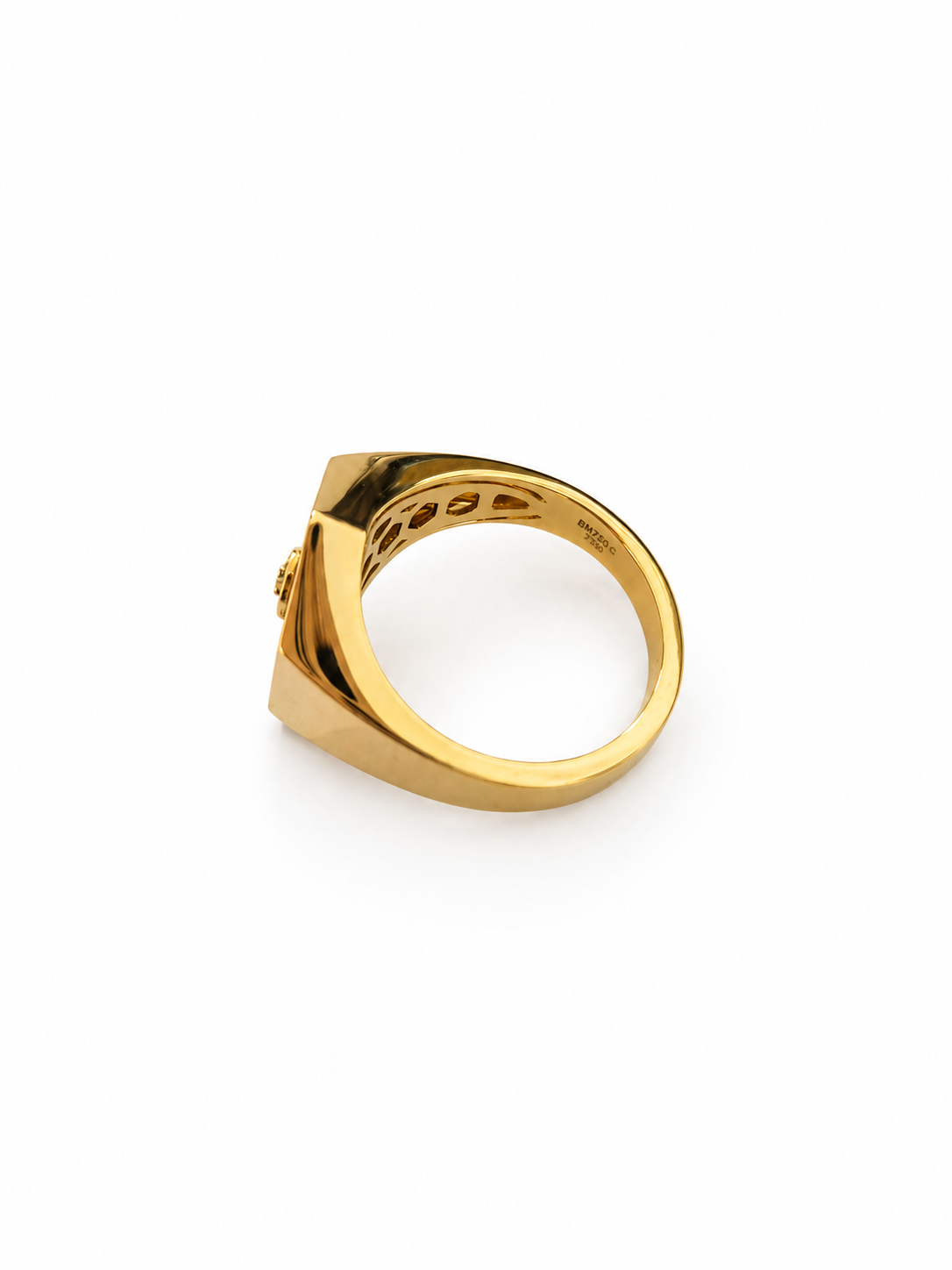 18k Yellow Gold Birks Bee Chic Hexagon Signet Ring - Resale