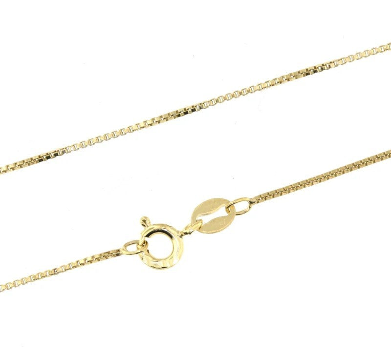 18k Yellow Gold Box Chain, 18 Inches