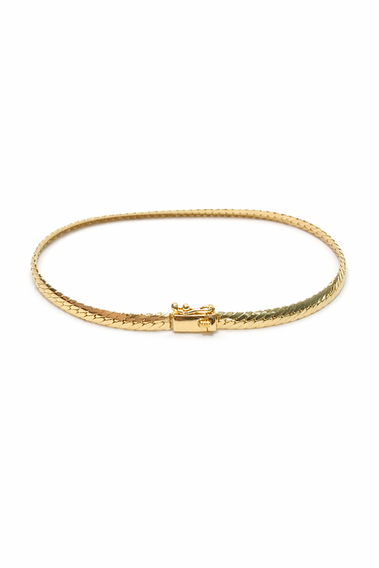 18k Yellow Gold Flat Curb Bracelet, 7.83gr