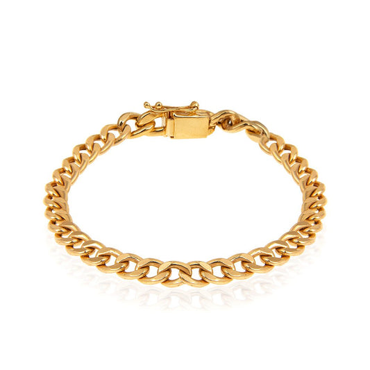 Yellow Gold Curb Chain Bracelet, 18k, 5.88gr , 7 1/2 Inches
