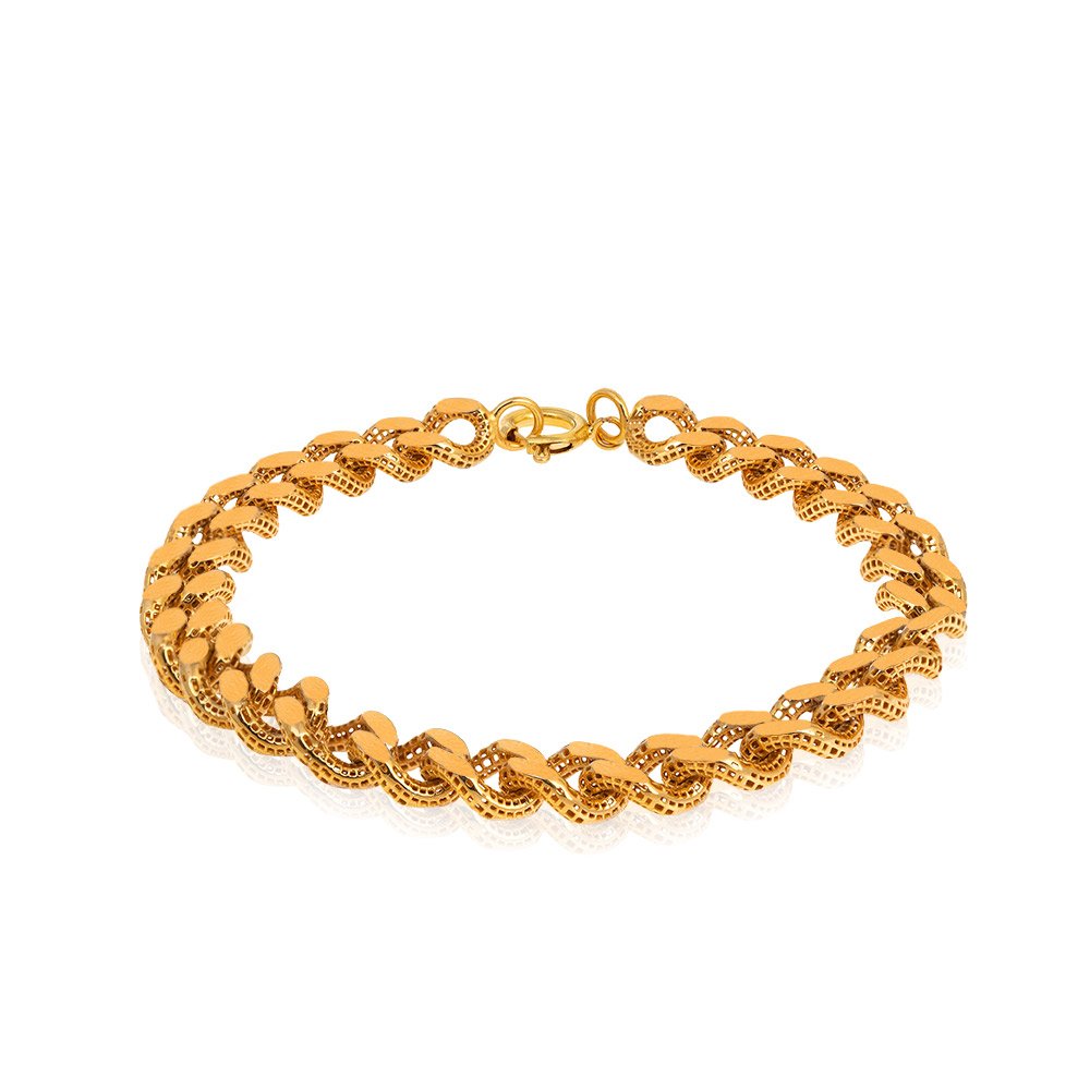 Yellow Gold curb chain Bracelet 7 1/4 Inches length 5mm Width 18k 5.4gr