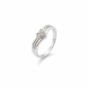 10k White Gold Diamond Heart Cluster Ring
