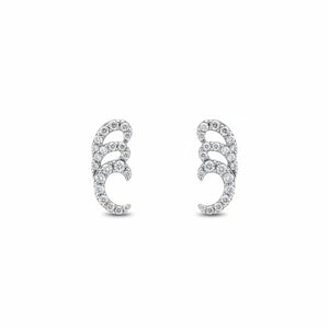 18k White Gold Diamond Pave Ear Climbers