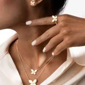 Yellow Gold Butterfly Earrings set with one CZ, 18k, 1.42gr