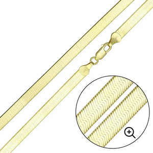 Sterling Silver Gold Plated Herringbone Chain 3.4mm, 925