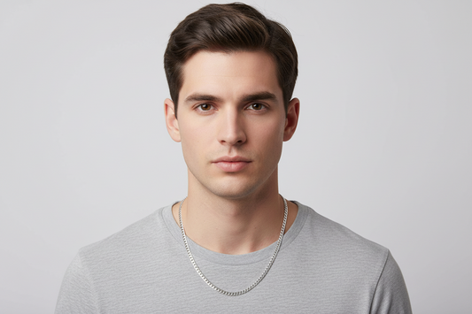 Sterling Silver Rhodium Plated Super Flat Curb Chain, 925, 18 Inches, 2.3mm