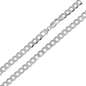 925 Sterling Silver Rhodium-Plated Super Flat Curb Chain ,4.7mm