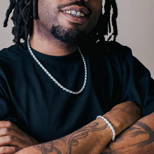 Sterling Silver Rope Chain Bracelet, 925