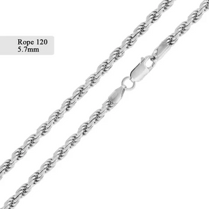 Sterling Silver Rope Chain Bracelet, 925