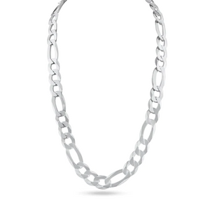 Silver Figaro style Chain 8.9mm, 18