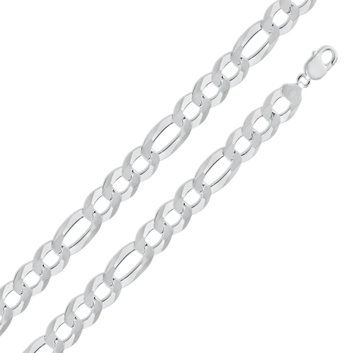 Silver Figaro Style Chain 11.9mm, 24"
