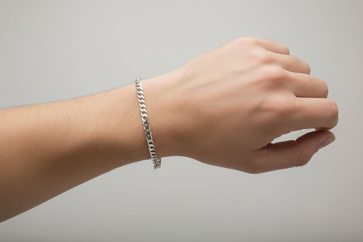 Sterling Silver Curb 100 Bracelet 3.9mm 8"