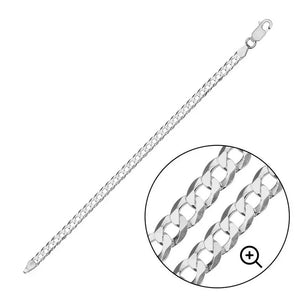Sterling Silver Curb 100 Bracelet 3.9mm 8"